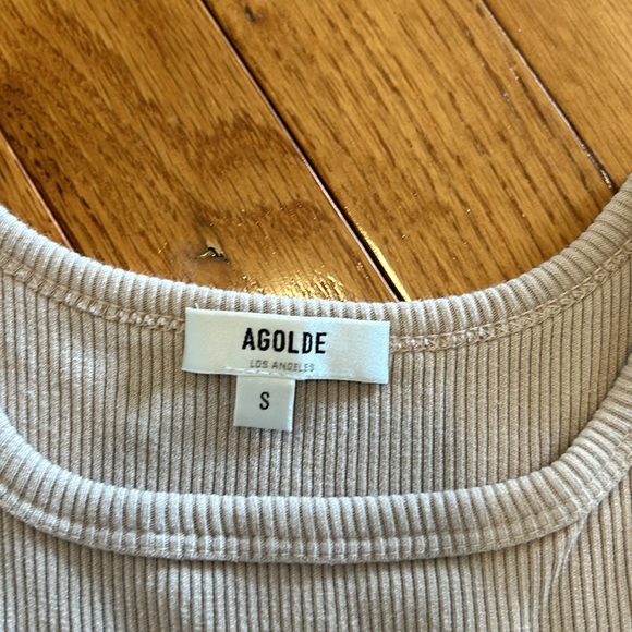 Agolde Ribbed High Neck Tank Top Size Small - Picture 3 of 6